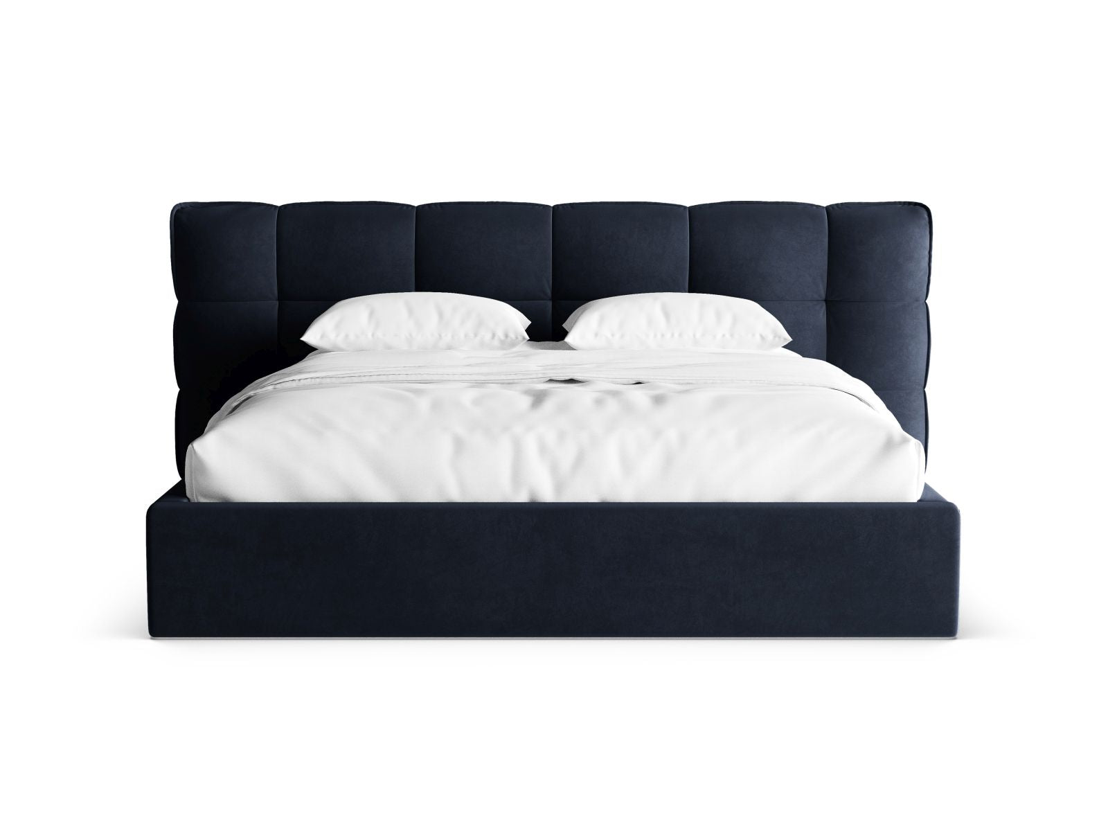 Elegantes Eric Bett in Royal Blue mit praktischem Stauraum und stilvollem Kopfteil, ideal für moderne Schlafzimmer.