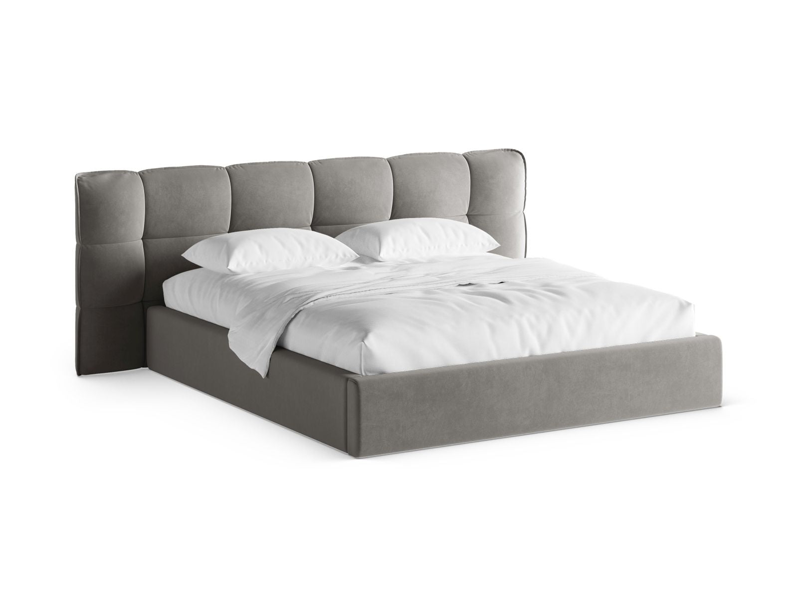 Eric Bett mit Stauraum mit Kopfteil 180cm in Grey-Casino präsentiert im Onlineshop von KAQTU Design AG. Bett ist von Micadoni