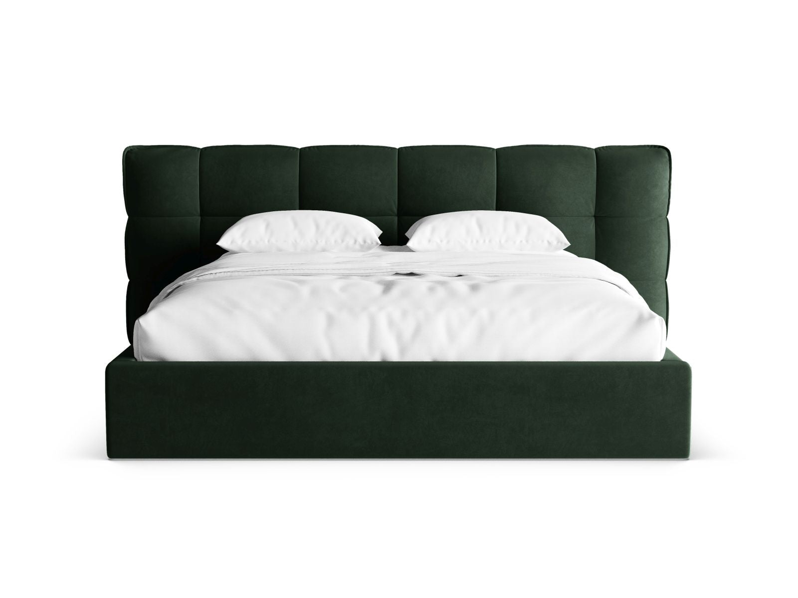 Elegantes Eric Bett in Bottle Green mit praktischem Stauraum und stilvollem Kopfteil, ideal für modernes Wohnen.