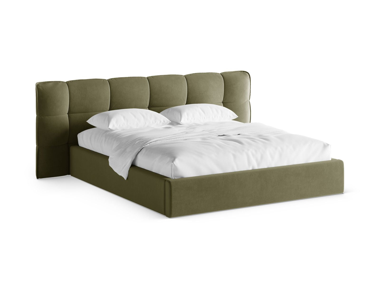 Eric Bett mit Stauraum mit Kopfteil 200cm in Light Green-Casino präsentiert im Onlineshop von KAQTU Design AG. Bett ist von Micadoni