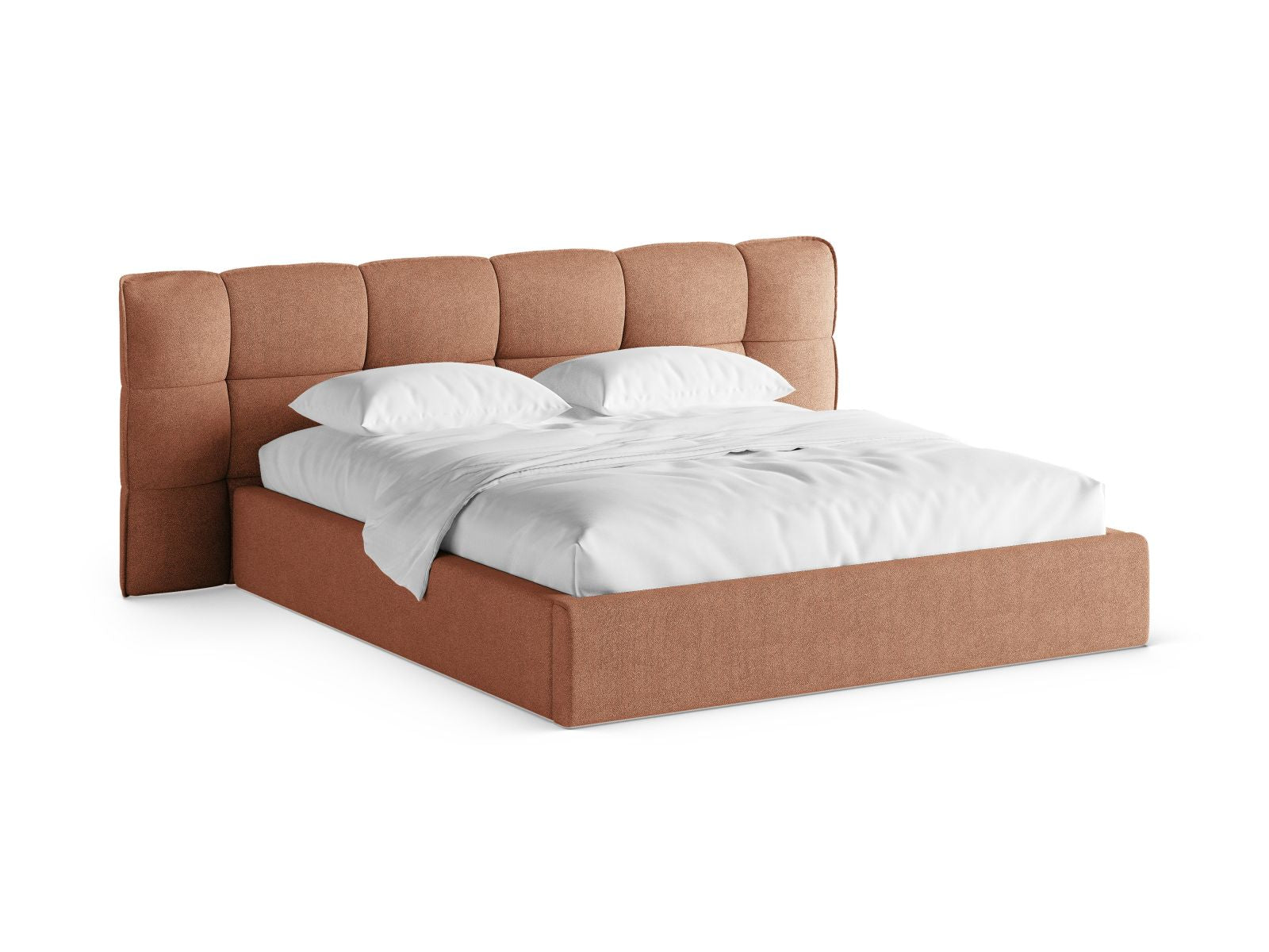 Eric Bett mit Stauraum mit Kopfteil 200cm in Peach-Sicuro präsentiert im Onlineshop von KAQTU Design AG. Bett ist von Micadoni