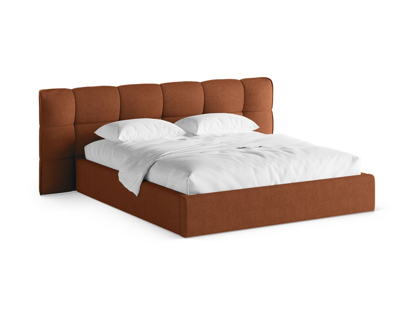 Eric Bett mit Stauraum mit Kopfteil 200cm in Brick-Sicuro präsentiert im Onlineshop von KAQTU Design AG. Bett ist von Micadoni