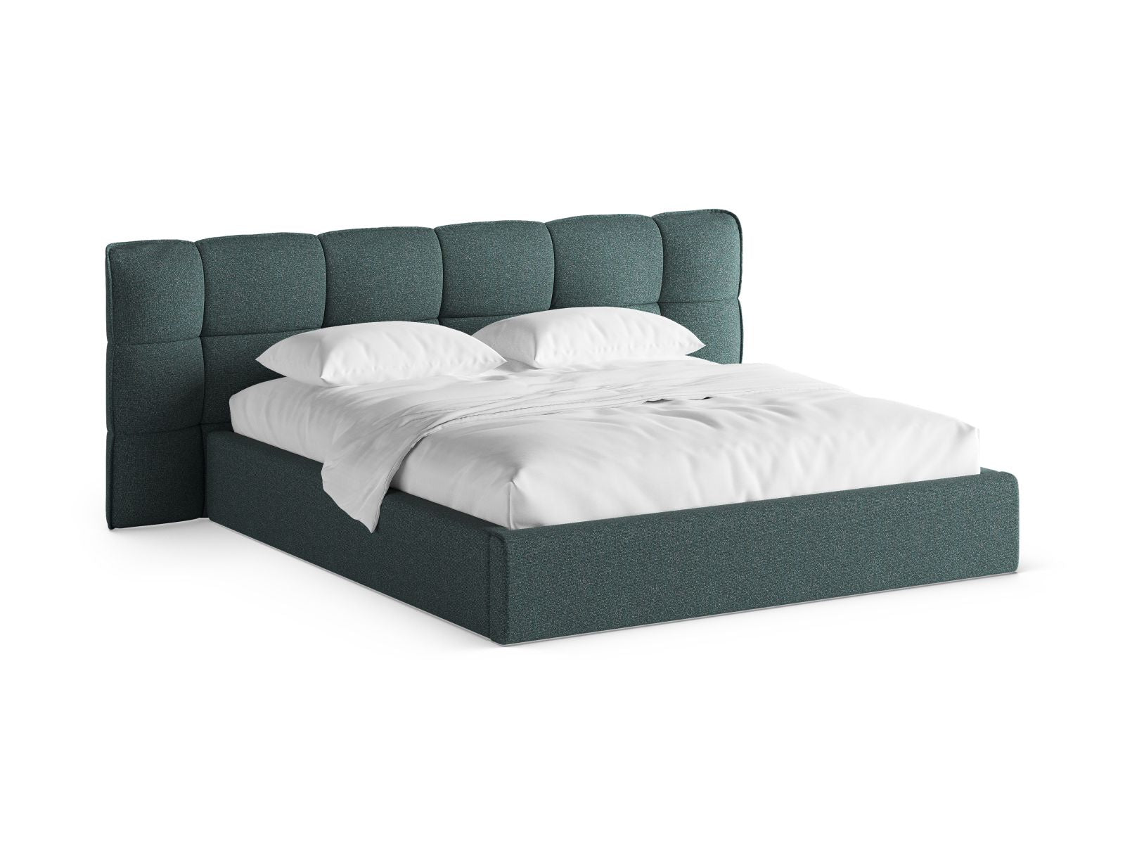 Eric Bett mit Stauraum mit Kopfteil 200cm in Green Blue Melange-Puente präsentiert im Onlineshop von KAQTU Design AG. Bett ist von Micadoni