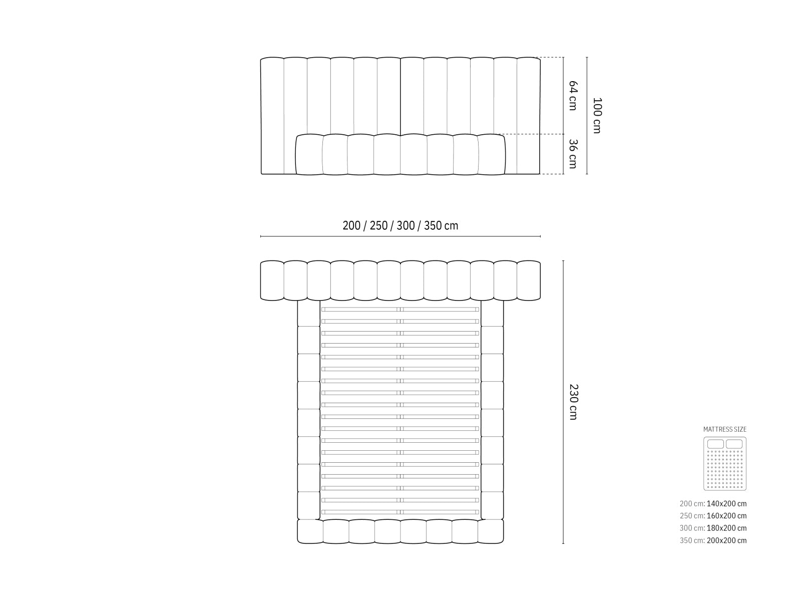 Erleben Sie das Kelp Bett von Micadoni: modernes Design, cleverer Stauraum und ein luxuriöses doppeltes Headboard für erholsamen Schlaf.