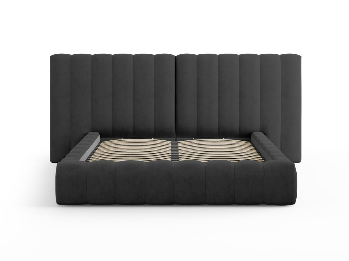 Kelp Bett mit Stauraum und doppeltem Headboard 140cm in Anthracite-Moly präsentiert im Onlineshop von KAQTU Design AG. Bett ist von Micadoni