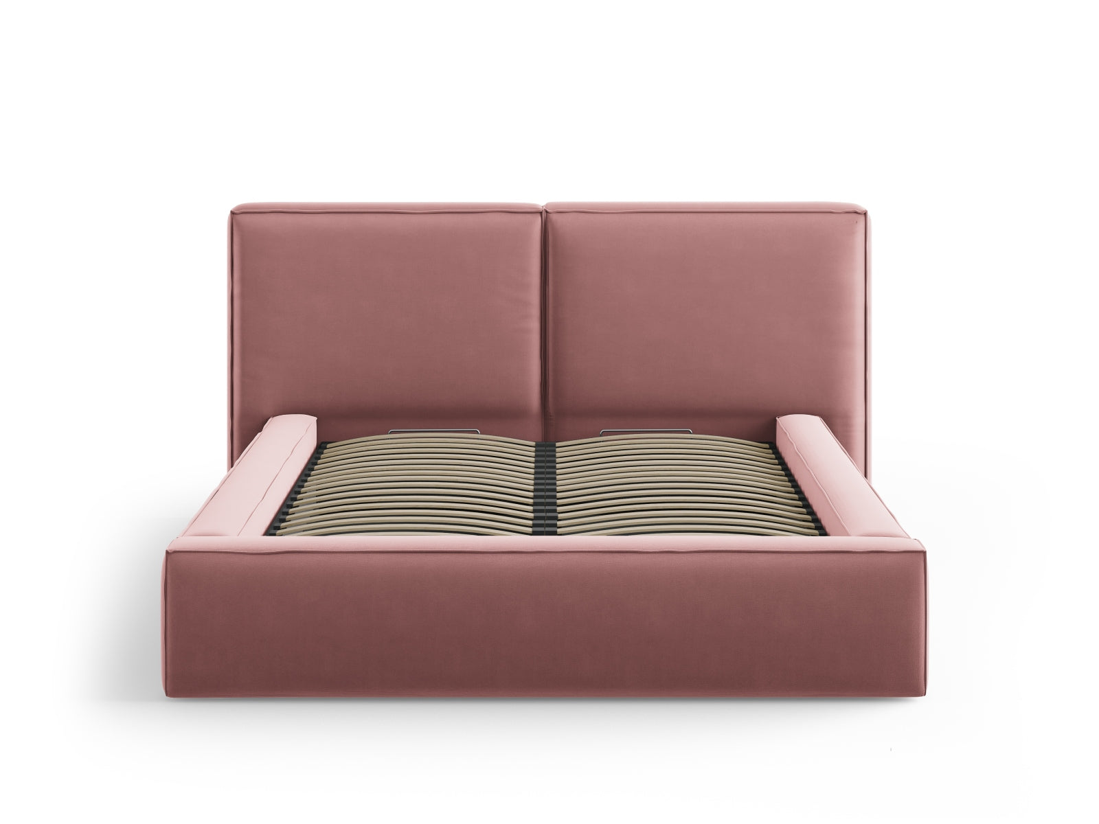 Entdecken Sie das stilvolle Jodie Velour Bett von Micadoni: Luxuriöses Design, doppeltes Headboard und praktischer Stauraum für Ihr Schlafzimmer.