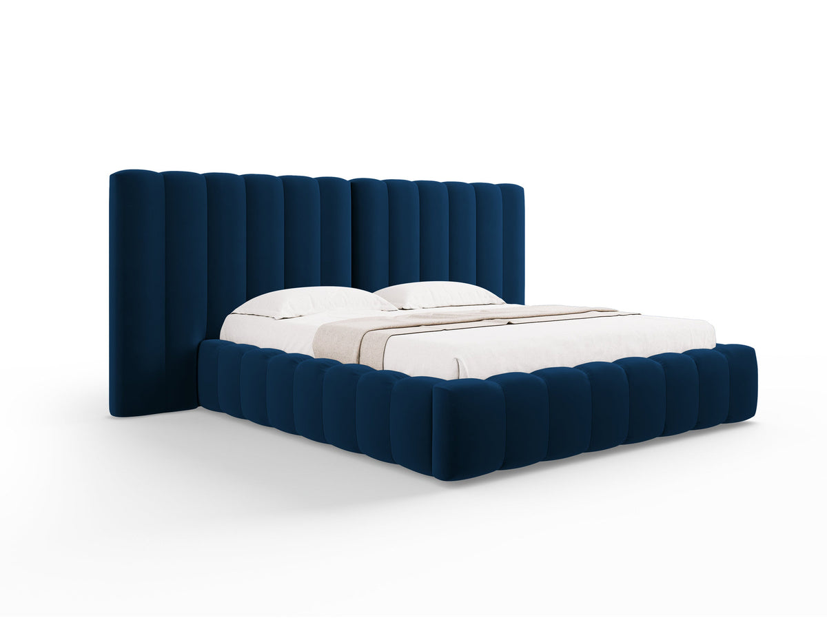 Kelp Bett mit Stauraum und doppeltem Headboard 140cm in Royal Blue-Bluvel präsentiert im Onlineshop von KAQTU Design AG. Bett ist von Micadoni