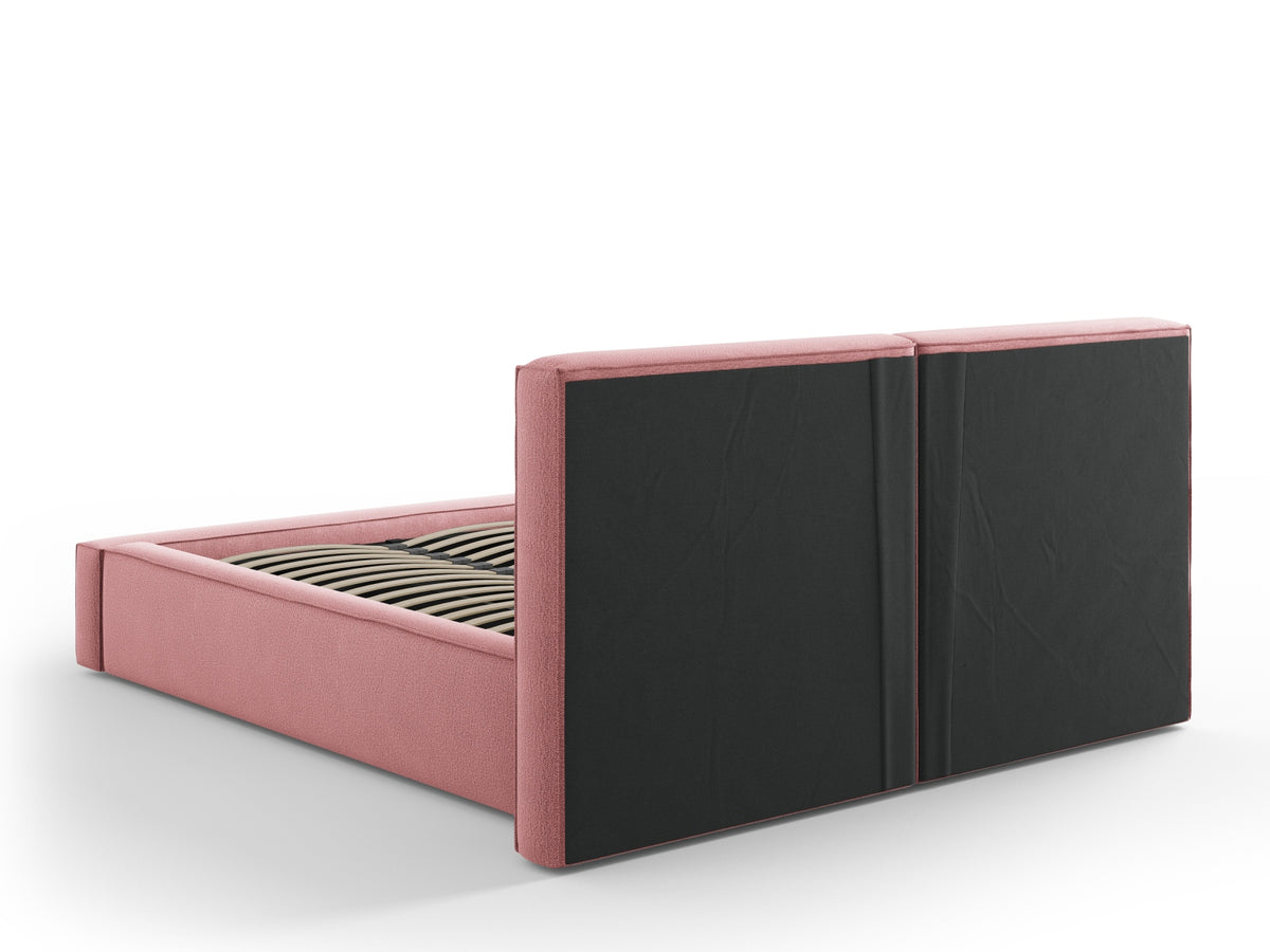 Jodie Bett mit Stauraumfunktion mit doppeltem Headboard 140cm in Pink-Megan präsentiert im Onlineshop von KAQTU Design AG. Bett ist von Micadoni