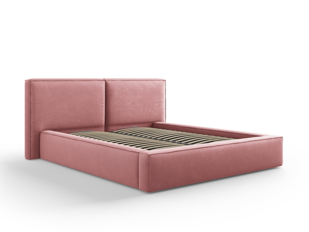 Jodie Bett mit Stauraumfunktion mit doppeltem Headboard 160cm in Pink-Megan präsentiert im Onlineshop von KAQTU Design AG. Bett ist von Micadoni