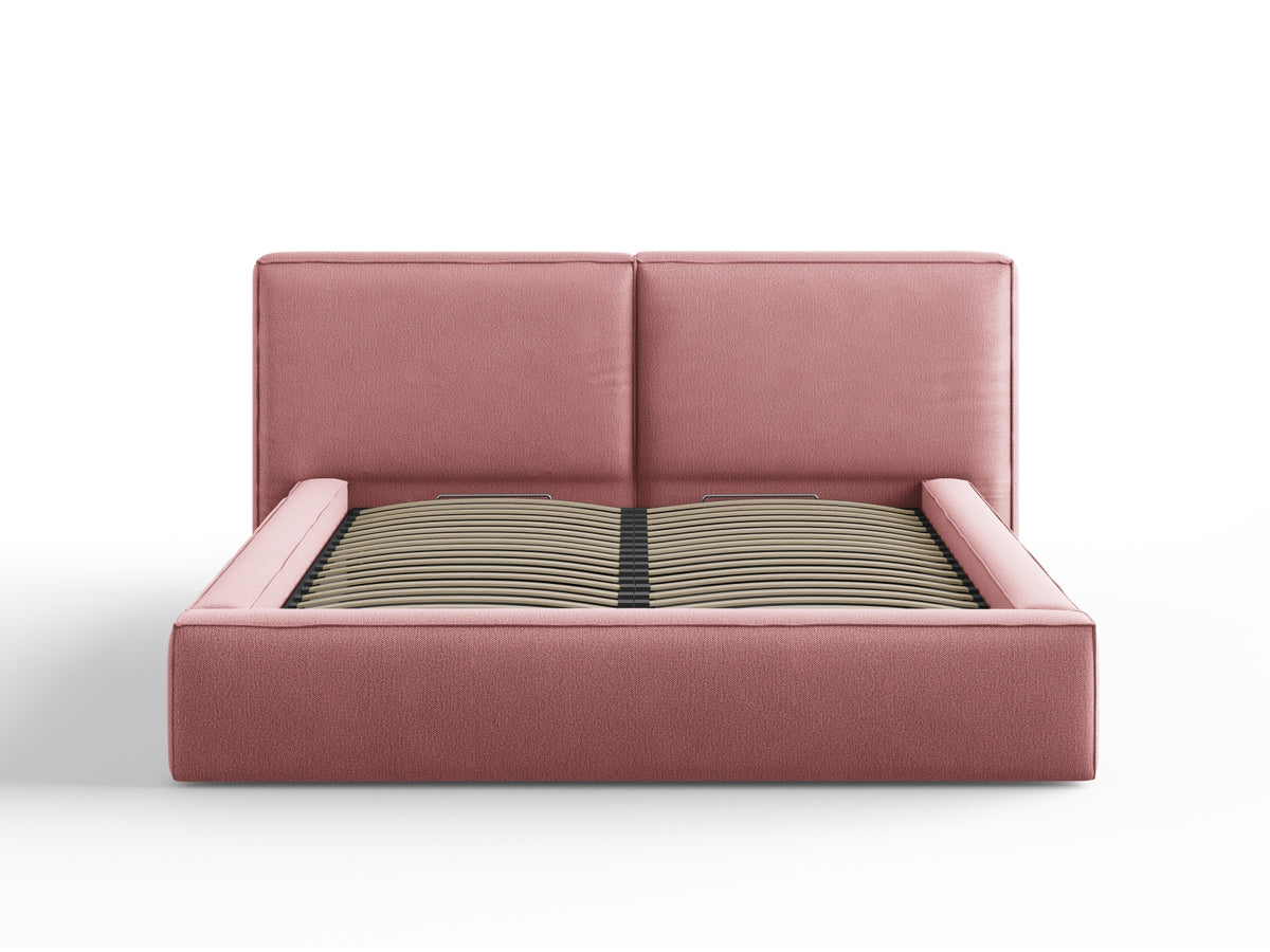 Jodie Bett mit Stauraumfunktion mit doppeltem Headboard 160cm in Pink-Megan präsentiert im Onlineshop von KAQTU Design AG. Bett ist von Micadoni
