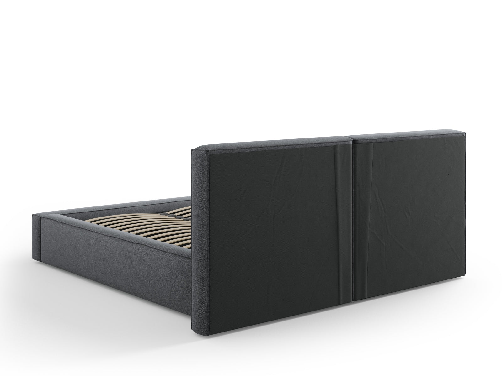 Entdecken Sie das stilvolle Jodie Bett von Micadoni: 214 cm lang, mit doppeltem Headboard und cleverem Stauraum für ein aufgeräumtes Schlafzimmer!