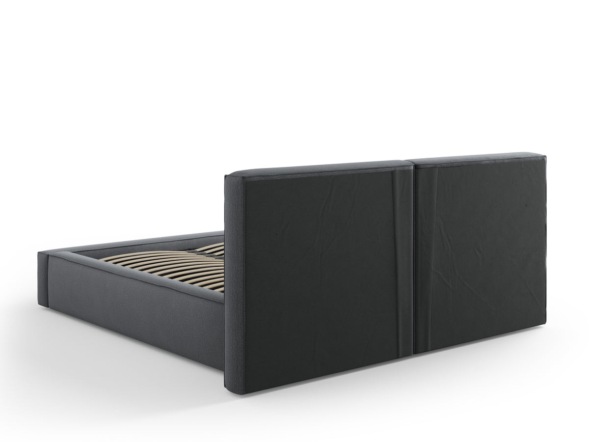 Jodie Bett mit Stauraumfunktion mit doppeltem Headboard 160cm in Dark Grey-Megan präsentiert im Onlineshop von KAQTU Design AG. Bett ist von Micadoni