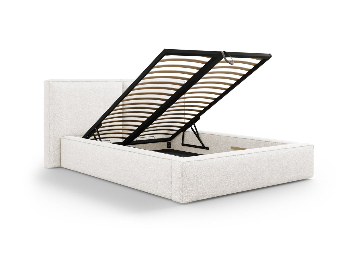 Jodie Bett mit Stauraum und Headboard 180cm in White-Baloo präsentiert im Onlineshop von KAQTU Design AG. Bett ist von Micadoni