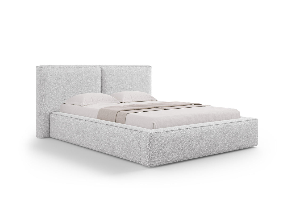 Jodie Bett mit Stauraum und Headboard 180cm in Light Grey-Baloo präsentiert im Onlineshop von KAQTU Design AG. Bett ist von Micadoni