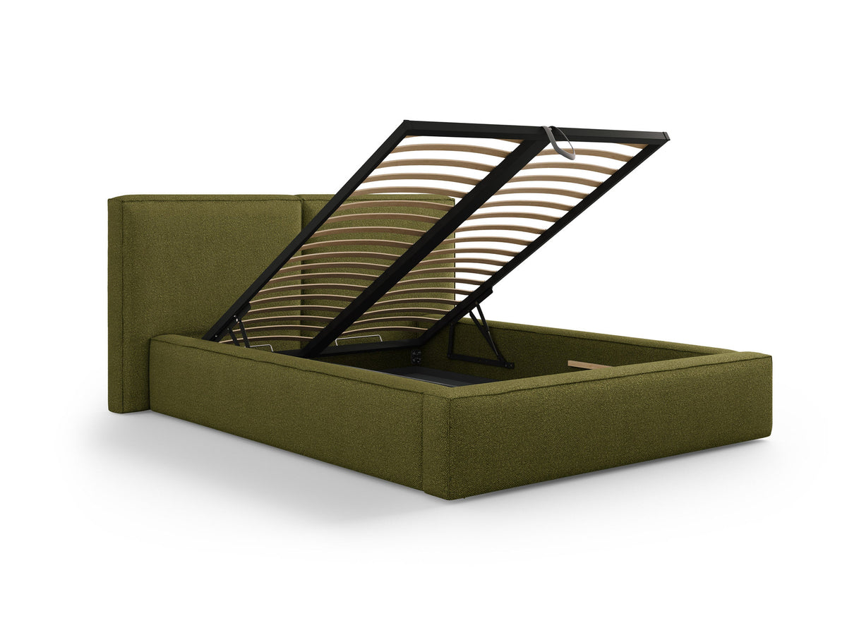 Jodie Bett mit Stauraum und Headboard 180cm in Dark Olive Green-Baloo präsentiert im Onlineshop von KAQTU Design AG. Bett ist von Micadoni