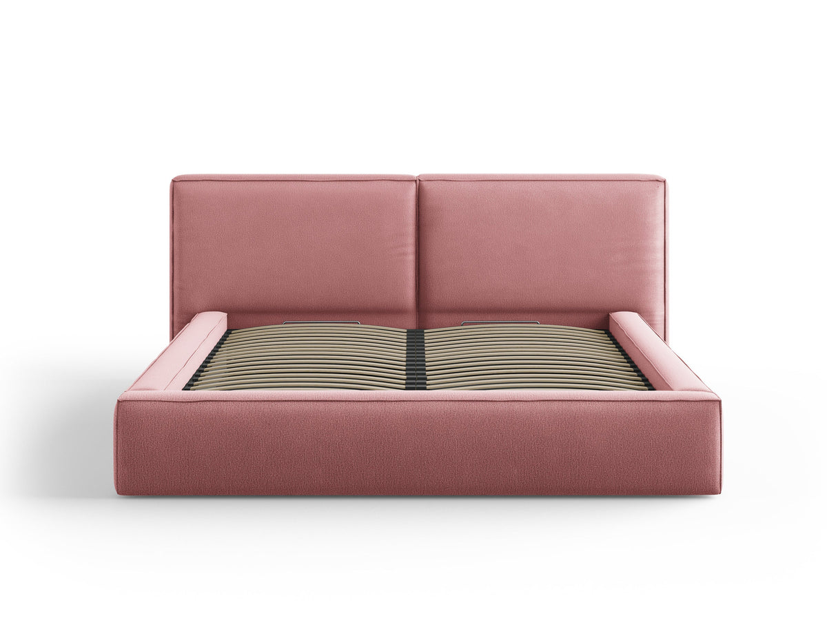 Jodie Bett mit Stauraumfunktion mit doppeltem Headboard 180cm in Pink-Megan präsentiert im Onlineshop von KAQTU Design AG. Bett ist von Micadoni