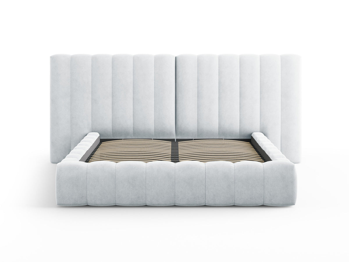 Kelp Bett mit Stauraum und doppeltem Headboard 200cm in Light Grey-Moly präsentiert im Onlineshop von KAQTU Design AG. Bett ist von Micadoni