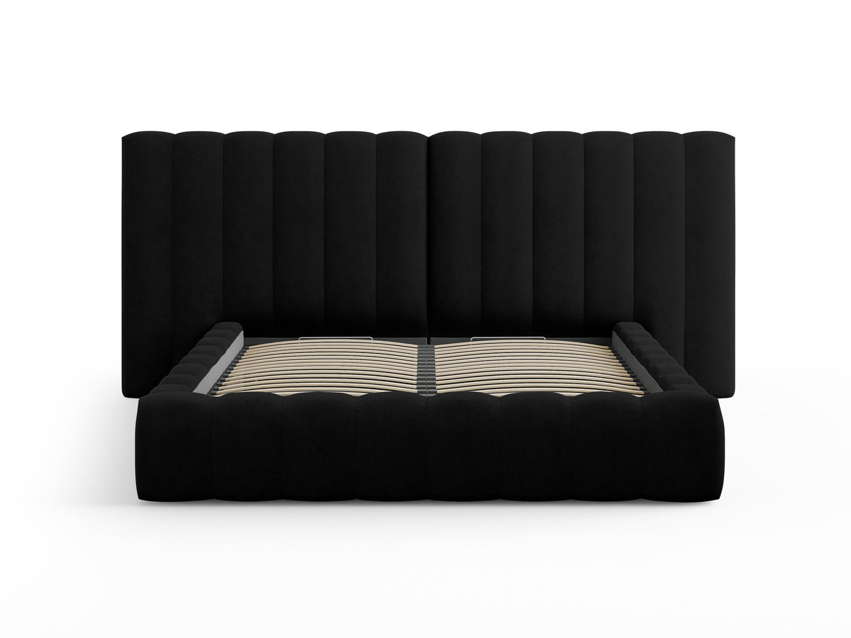 Kelp Bett mit Stauraum und doppeltem Headboard 200cm in Black-Moly präsentiert im Onlineshop von KAQTU Design AG. Bett ist von Micadoni