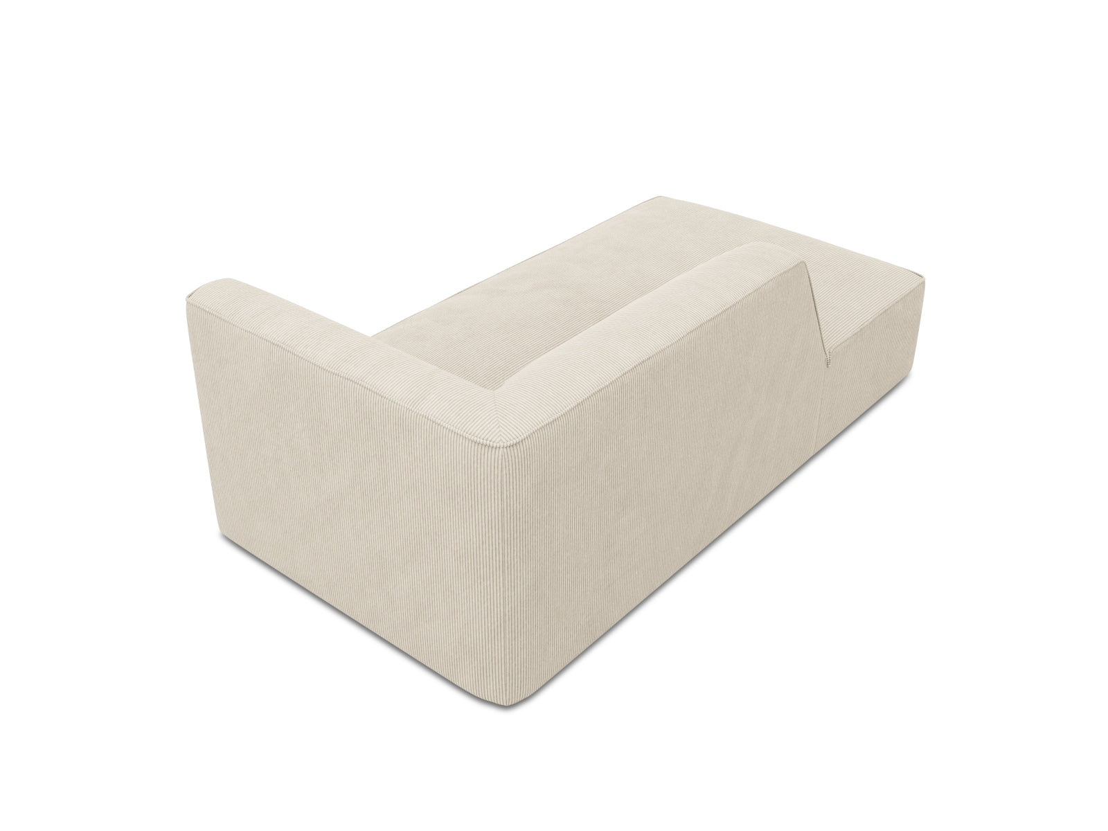 Modernes Ruby Sofa Chaise Lounge links in zartem Beige, perfekt für gemütliche Stunden und stilvolle Einrichtungsideen.