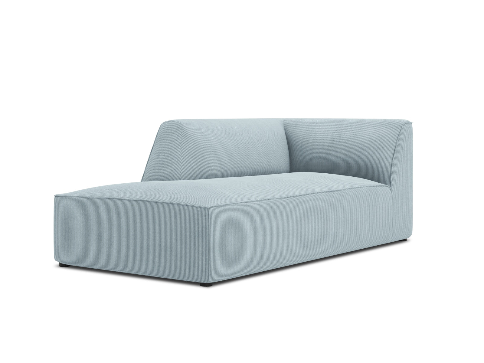 Elegantes Ruby Sofa Chaise Lounge links in sanftem Hellblau, ideal für stilvolle Wohnräume und gemütliche Entspannung von Micadoni.