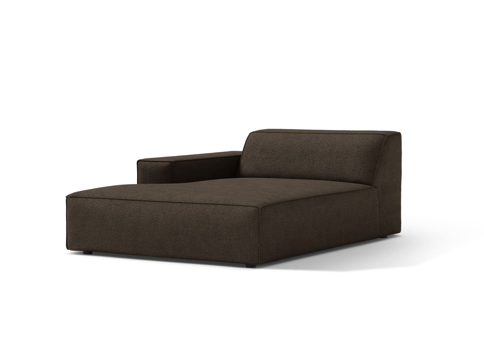 Elegante 1-Sitzer Chaise Longue Links Jodie in warmem Braun, ideal für stilvolle Wohnräume und vielseitige Sofa-Kombinationen.