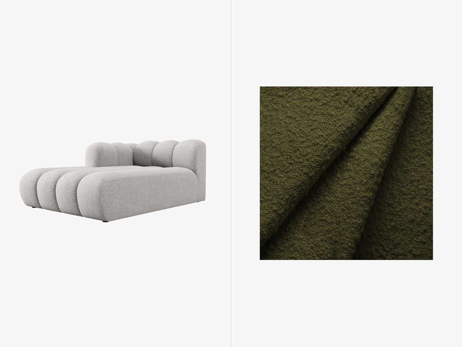 Lupine Sofa Chaise Lounge links 2 Sitzer in Dark Olive Green-Baloo präsentiert im Onlineshop von KAQTU Design AG. L-Sofa links ist von Micadoni