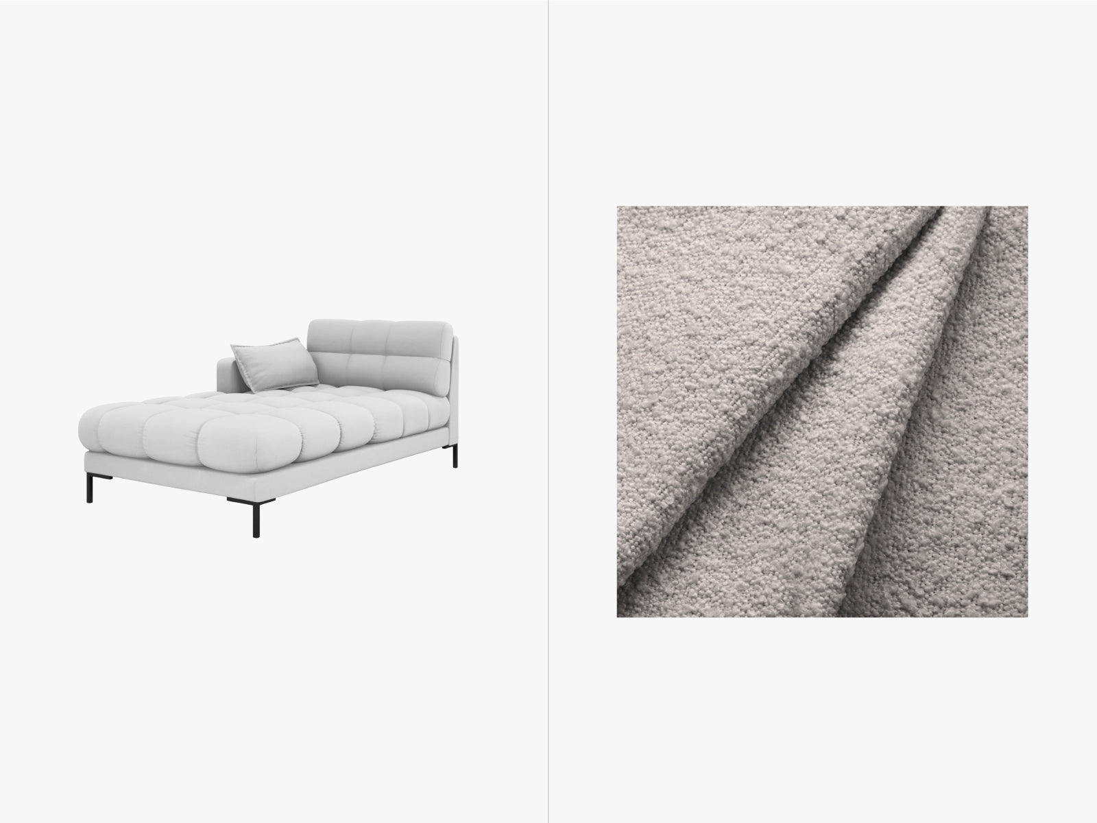 Mamaia Sofa Chaise Lounge links 1 Sitz in Light Grey/Schwarz-Baloo präsentiert im Onlineshop von KAQTU Design AG. L-Sofa links ist von Micadoni