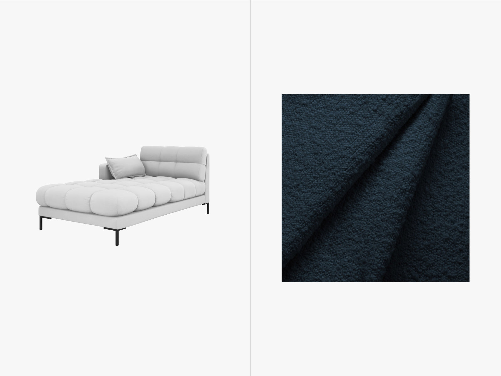 Mamaia Sofa Chaise Lounge links 1 Sitz in Dark Blue/Schwarz-Baloo präsentiert im Onlineshop von KAQTU Design AG. L-Sofa links ist von Micadoni