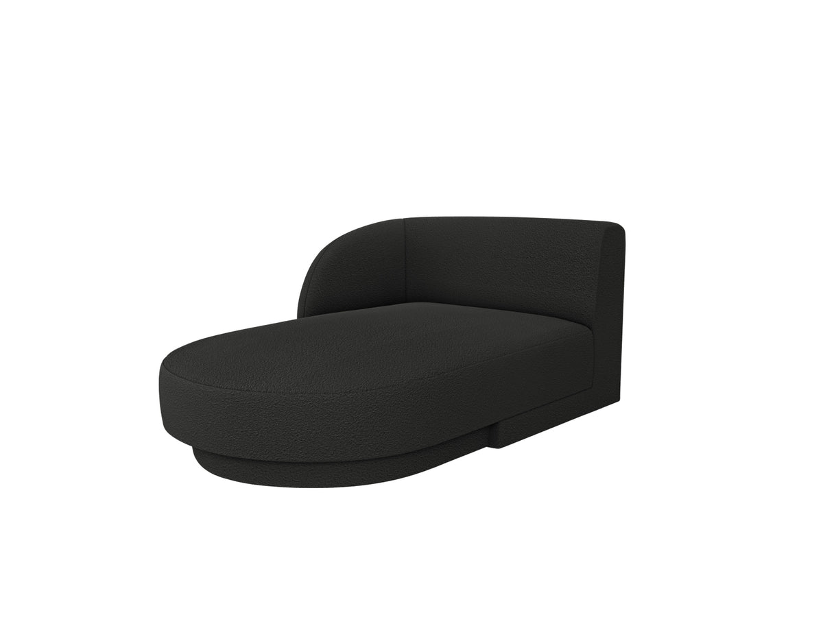 Miley Boucle Sofa Chaise Lounge links 2 Sitzer in Black-Baloo präsentiert im Onlineshop von KAQTU Design AG. L-Sofa links ist von Micadoni