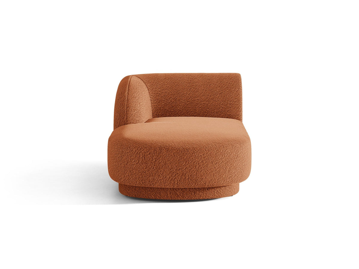 Chaiselongue Miley von Micadoni in Dunkelbeige mit Bluvel-Stoffbezug, schwarzen Kunststoffbeinen und niedriger Rückenlehne, modulares Sofa-Element.