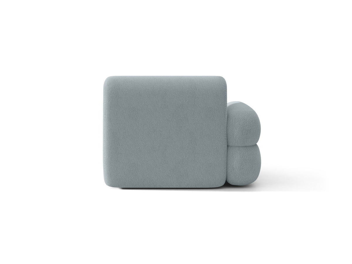 Modulares Sofa Neo Chaiselongue von Micadoni in dunklem Olivgrün mit hoher Rückenlehne und schwarzen Kunststoffbeinen aus Polypropylen.