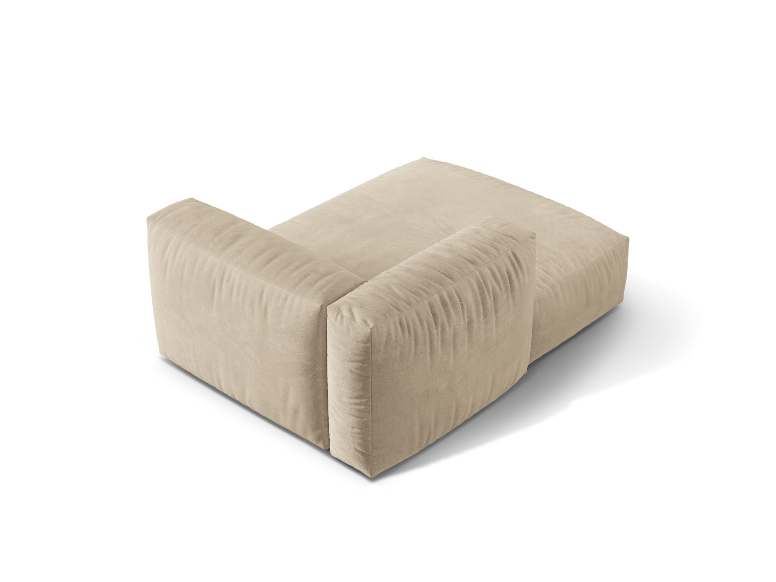 Modernes Martina Sofa Chaise Lounge links in zartem Beige, perfekt für gemütliche Abende und stilvolle Einrichtungsideen.