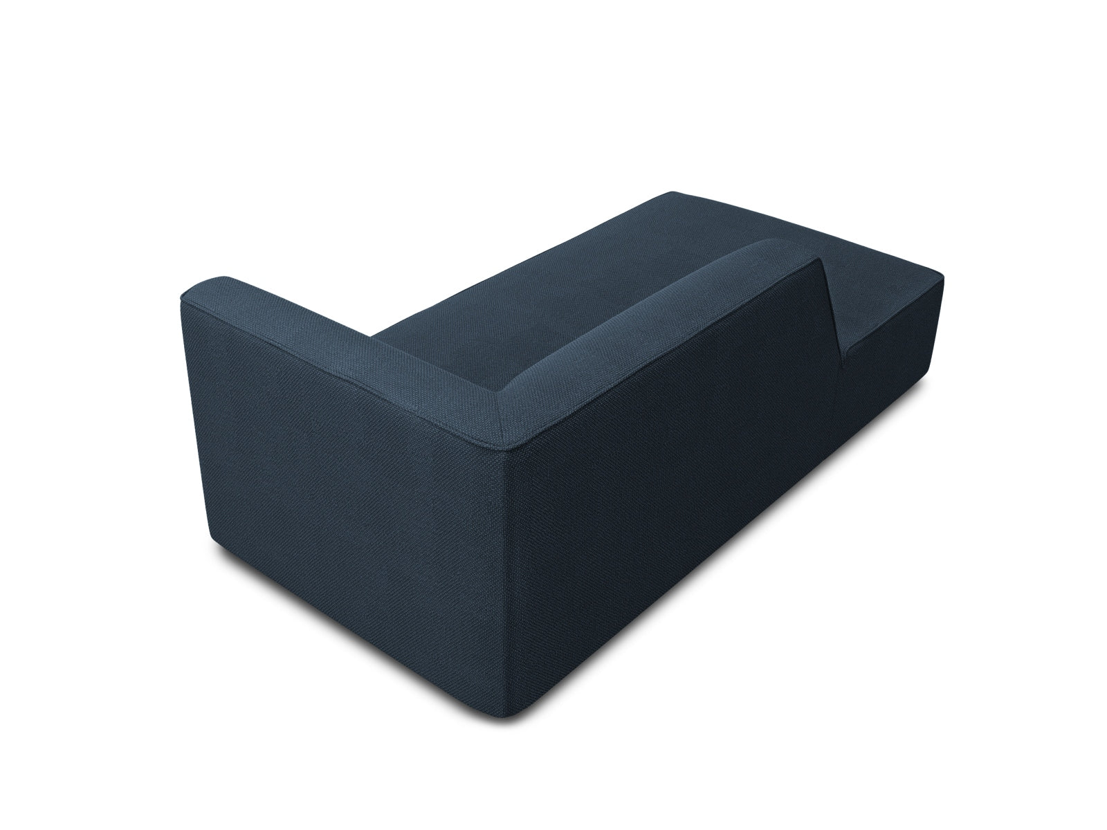 Stylisches Ruby Sofa Chaise Lounge links mit einem Sitz in edlem Navy Blue, perfekt für zeitgemäße Inneneinrichtungen von Micadoni.
