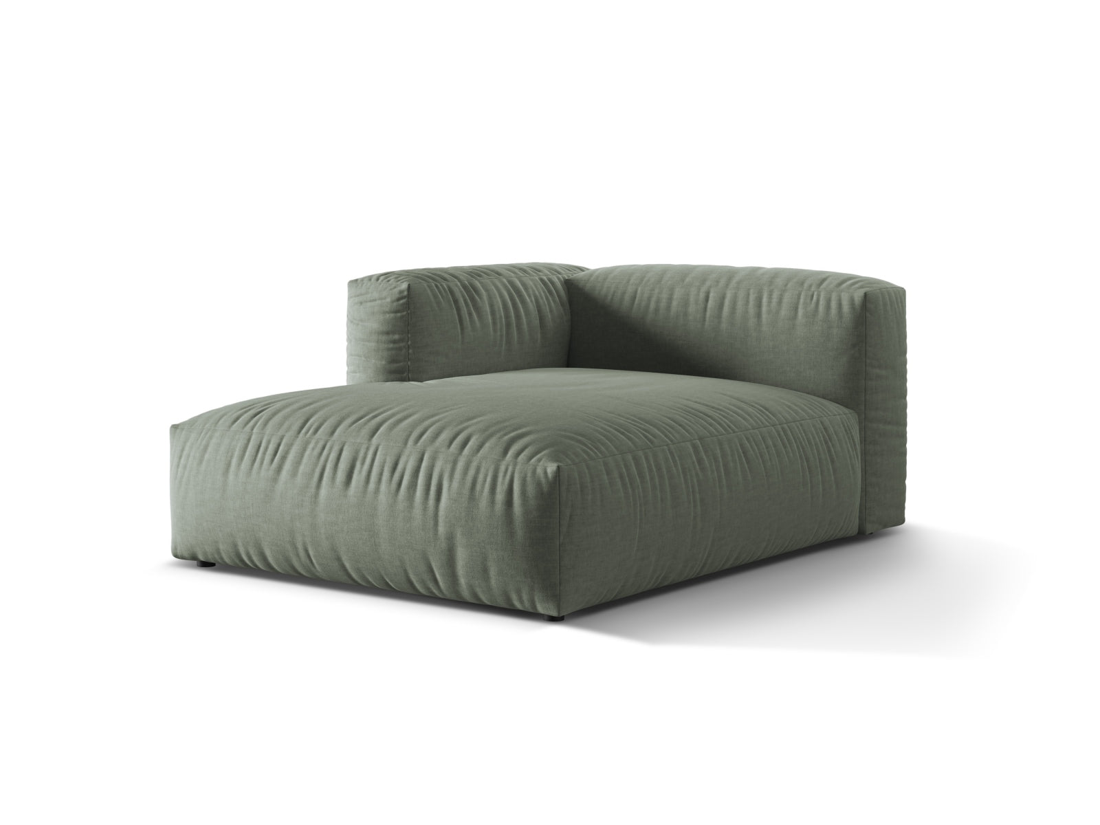 Elegantes Martina Sofa Chaise Lounge links in Moss Green-Boston, ideal für stilvolle Wohnräume. Hochwertige Verarbeitung von Micadoni.