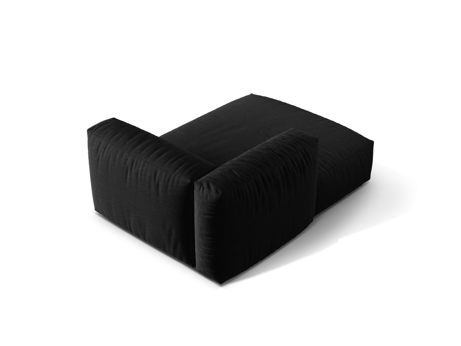 Stylisches Martina Sofa Chaise Lounge links in edlem Schwarz, bietet Komfort und Stil für jedes moderne Wohnzimmer. Ideal für entspannte Stunden.