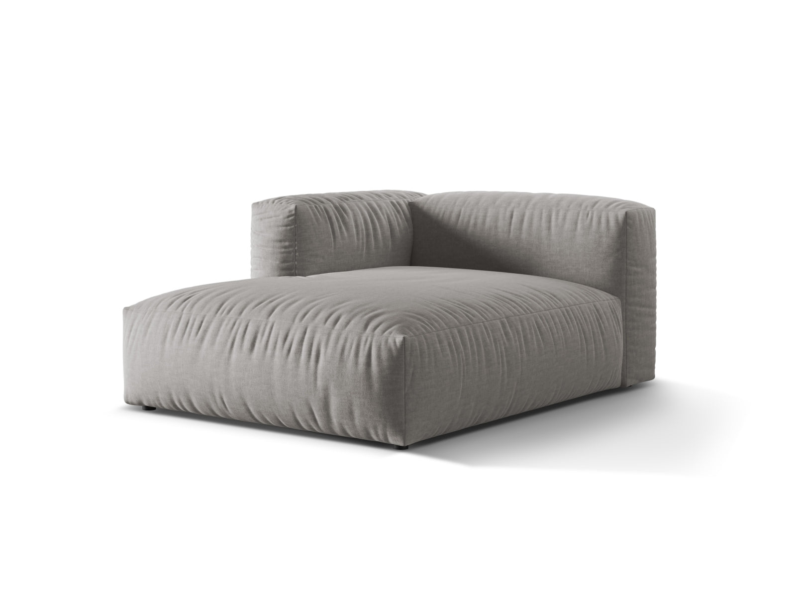 Modernes Martina Sofa Chaise Lounge links mit einem Sitz in sanftem Grau, perfekt für gemütliche und stilvolle Wohnambiente von Micadoni.