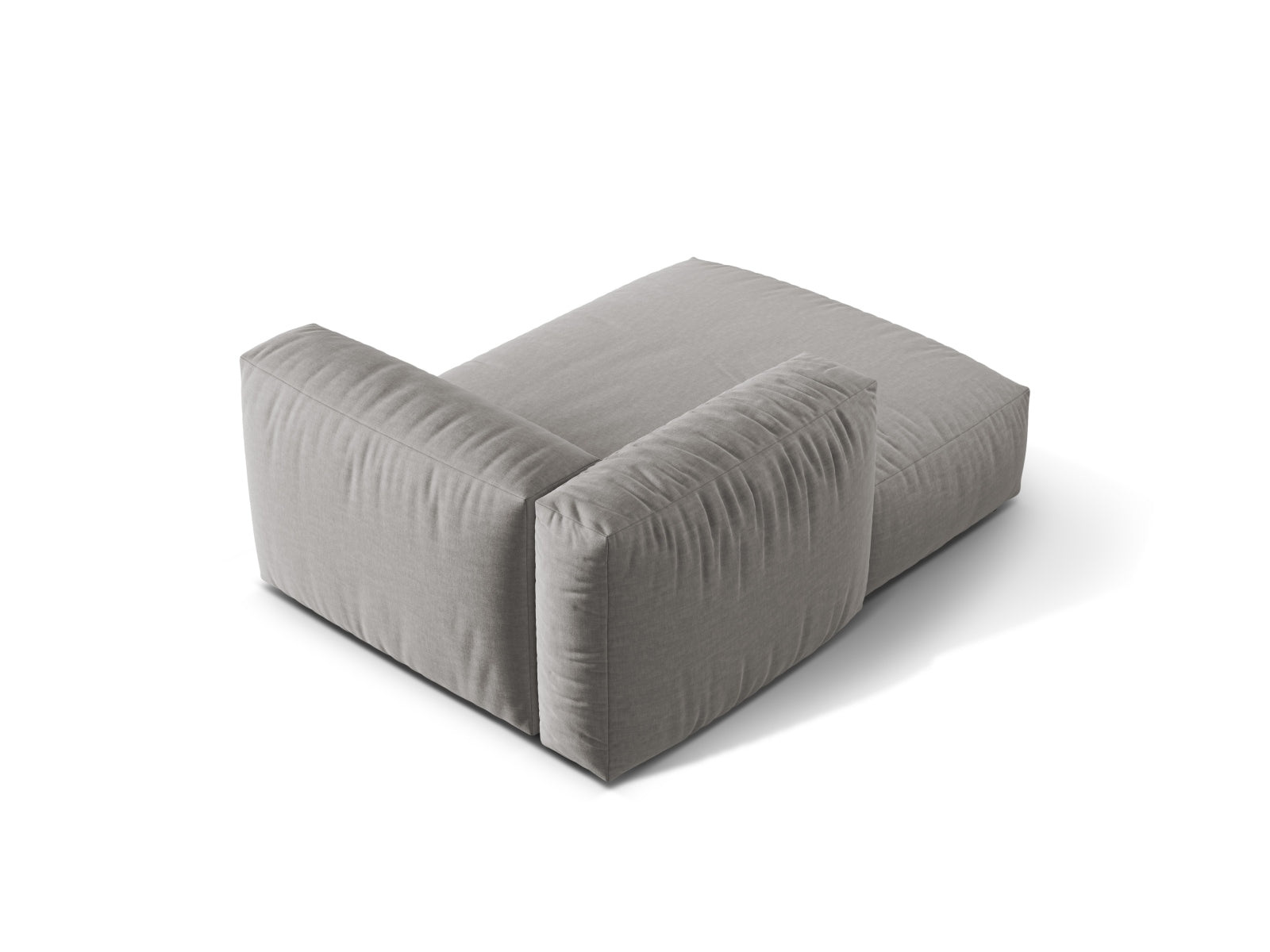 Elegantes Martina Sofa Chaise Lounge links mit einem Sitz in dezentem Grau, ideal für stilvolle und komfortable Wohnräume von Micadoni.