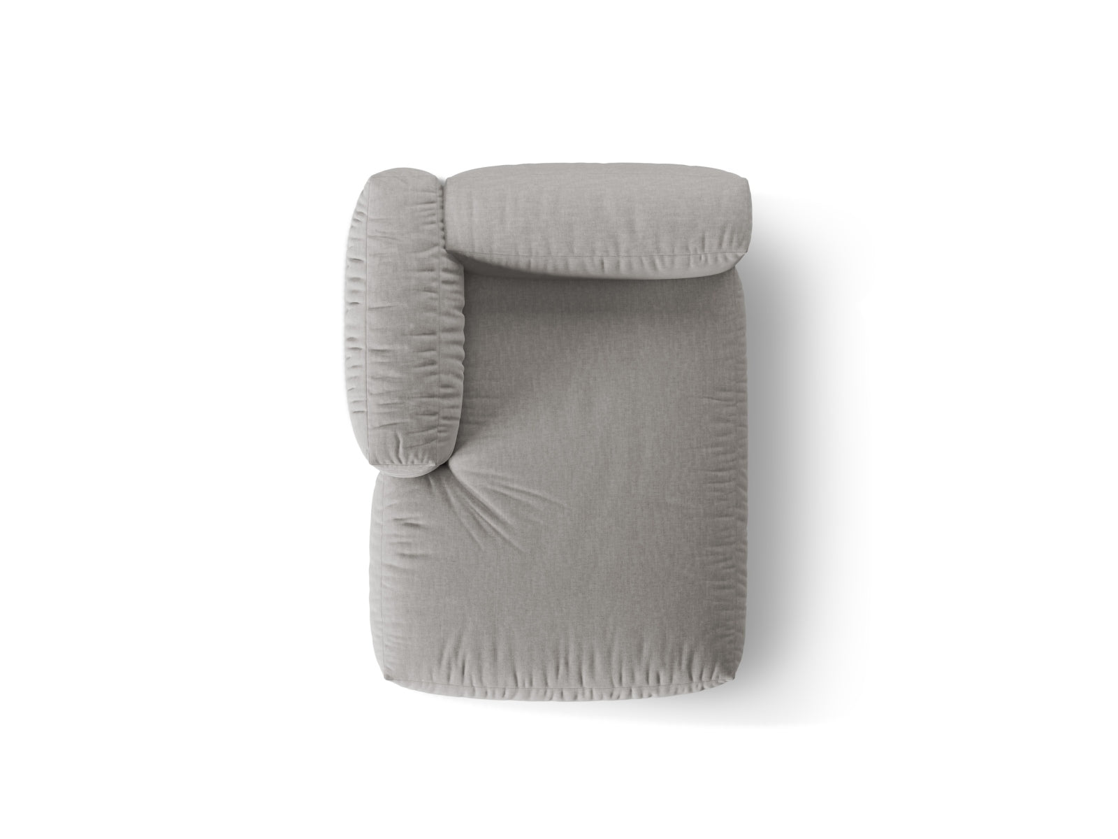 Modernes Martina Sofa Chaise Lounge links mit einem Sitz in sanftem Grau, perfekt für gemütliche und stilvolle Wohnambiente von Micadoni.