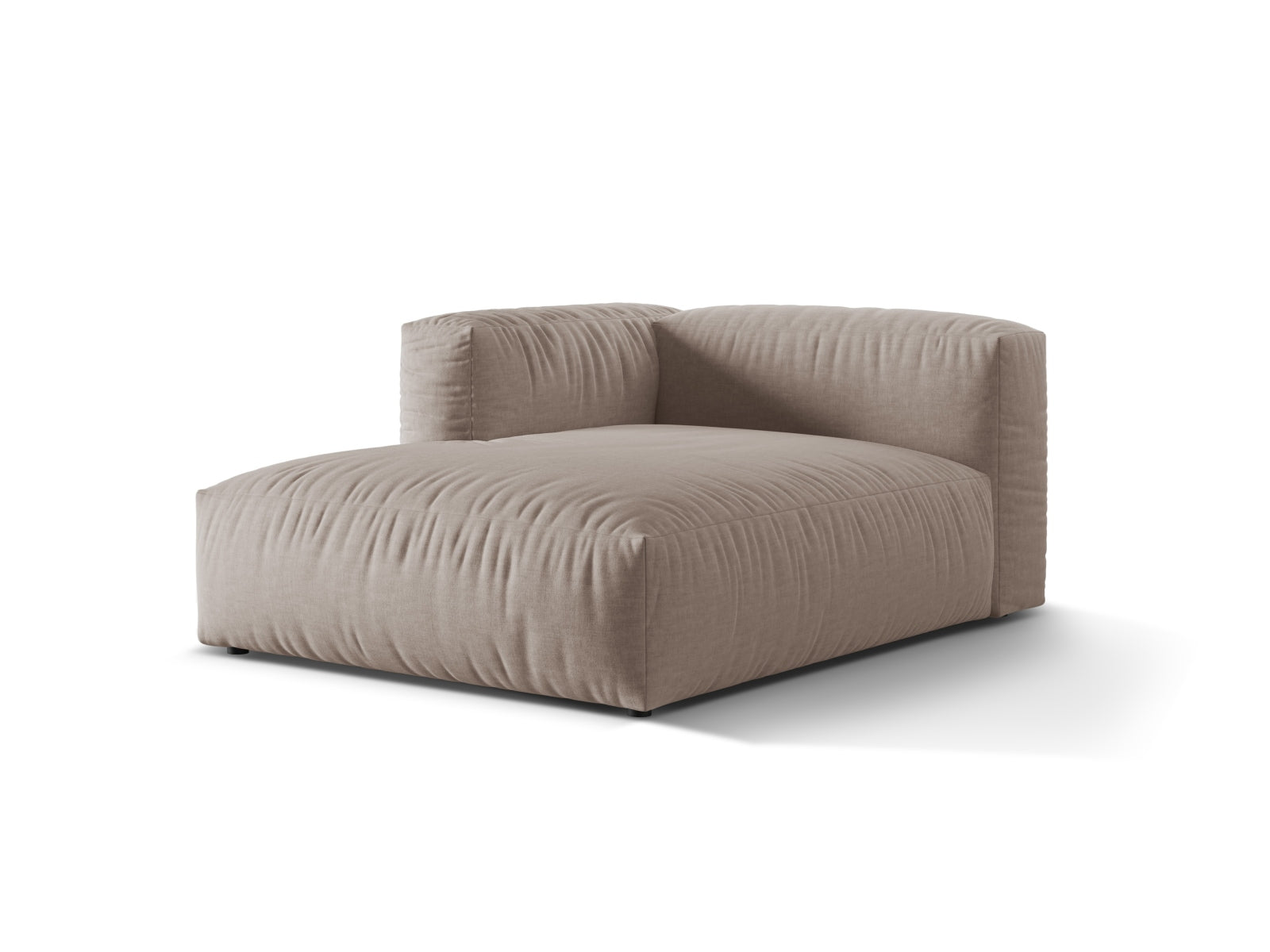 Elegantes Martina Sofa Chaise Lounge links in stilvollem Dunkelbeige, ideal für moderne Wohnräume, erhältlich bei KAQTU Design AG.