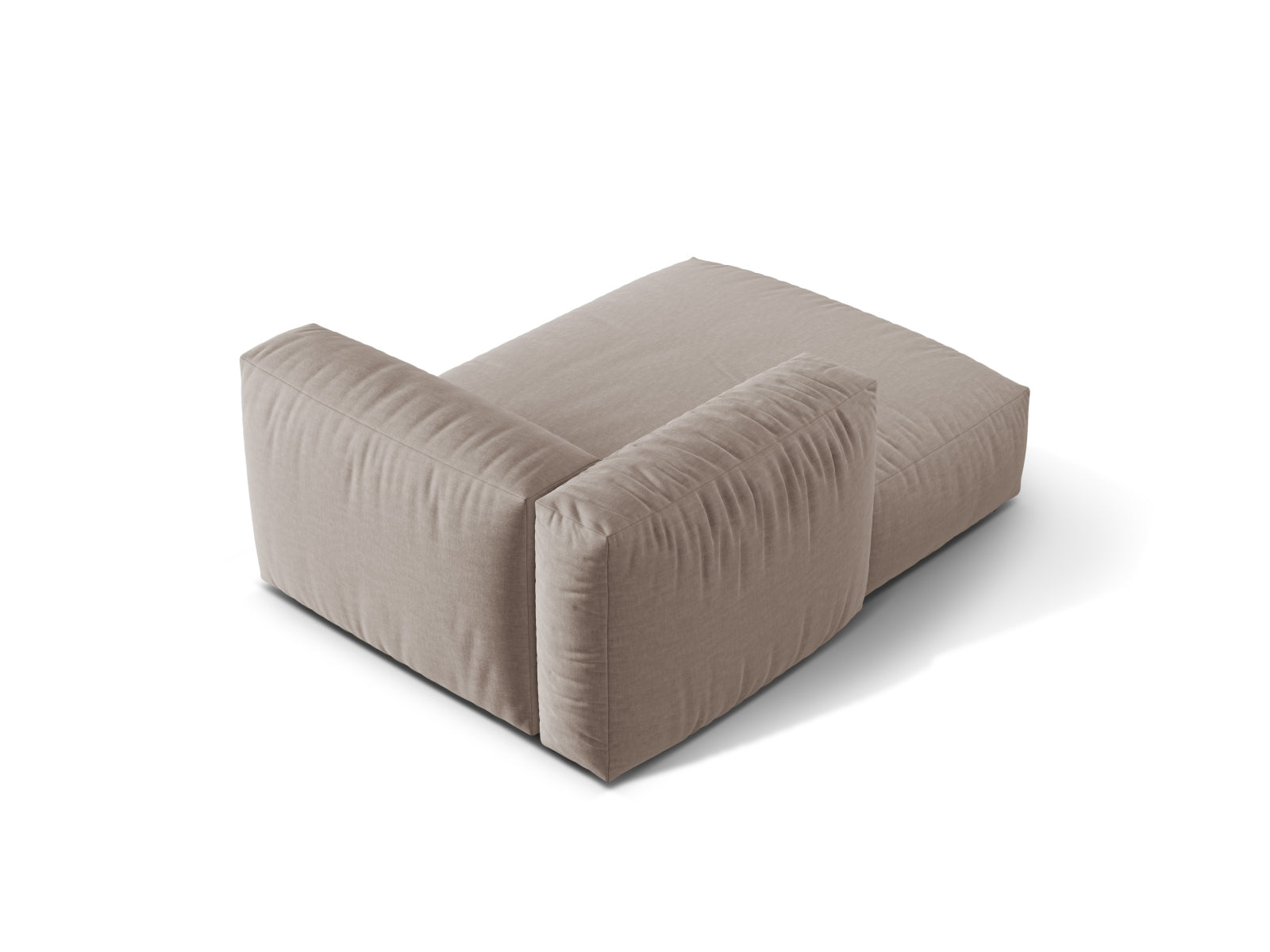 Stilvolles Martina Sofa Chaise Lounge links in edlem Dunkelbeige, perfekt für zeitgemäße Wohnkonzepte und gemütliche Entspannung.
