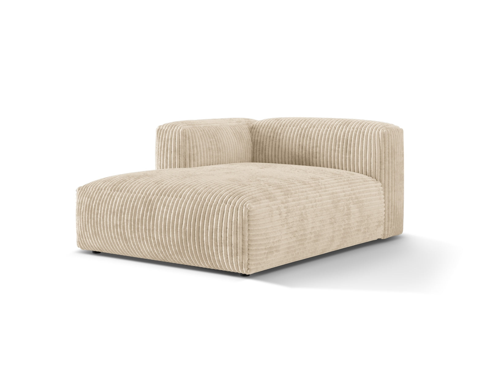 Elegantes Martina Sofa Chaise Lounge links in sanftem Light Beige-Tilia, ideal für stilvolle Wohnräume. Hochwertige Verarbeitung von Micadoni.