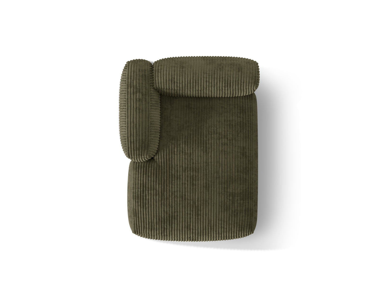 Elegantes Martina Sofa Chaise Lounge links in luxuriösem Mossgrün, ideal für stilvolle Wohnräume. Hochwertige Verarbeitung von Micadoni.