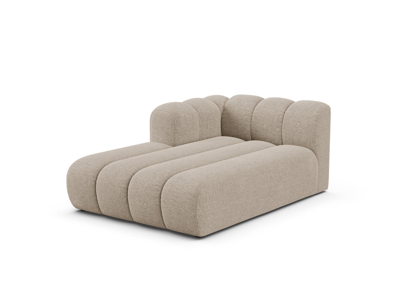 Elegante Lupine Chaise Longue links für 2 Personen in stilvollem Dunkelbeige, ideal für moderne Wohnräume und vielseitige Sofa-Kombinationen.