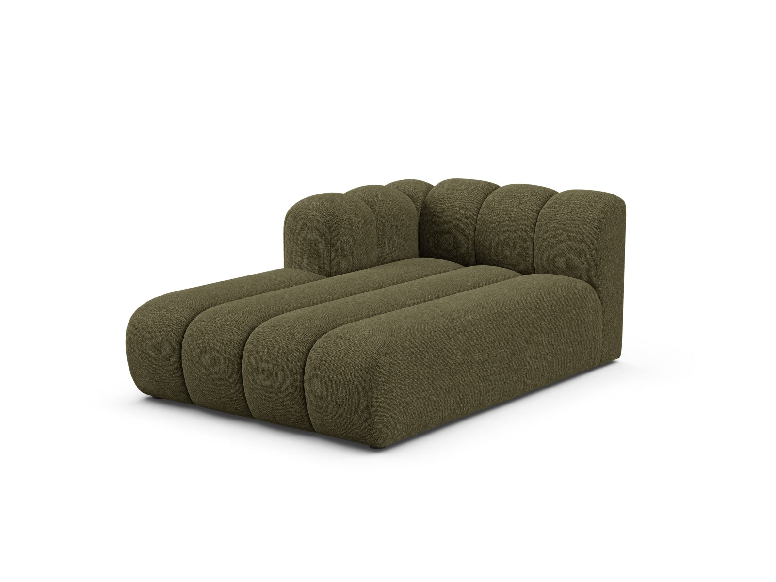 Elegante Lupine Chaise Longue links für 2 Personen in der Farbe Green-Eden, ideal für stilvolle Wohnräume und modernes Design.