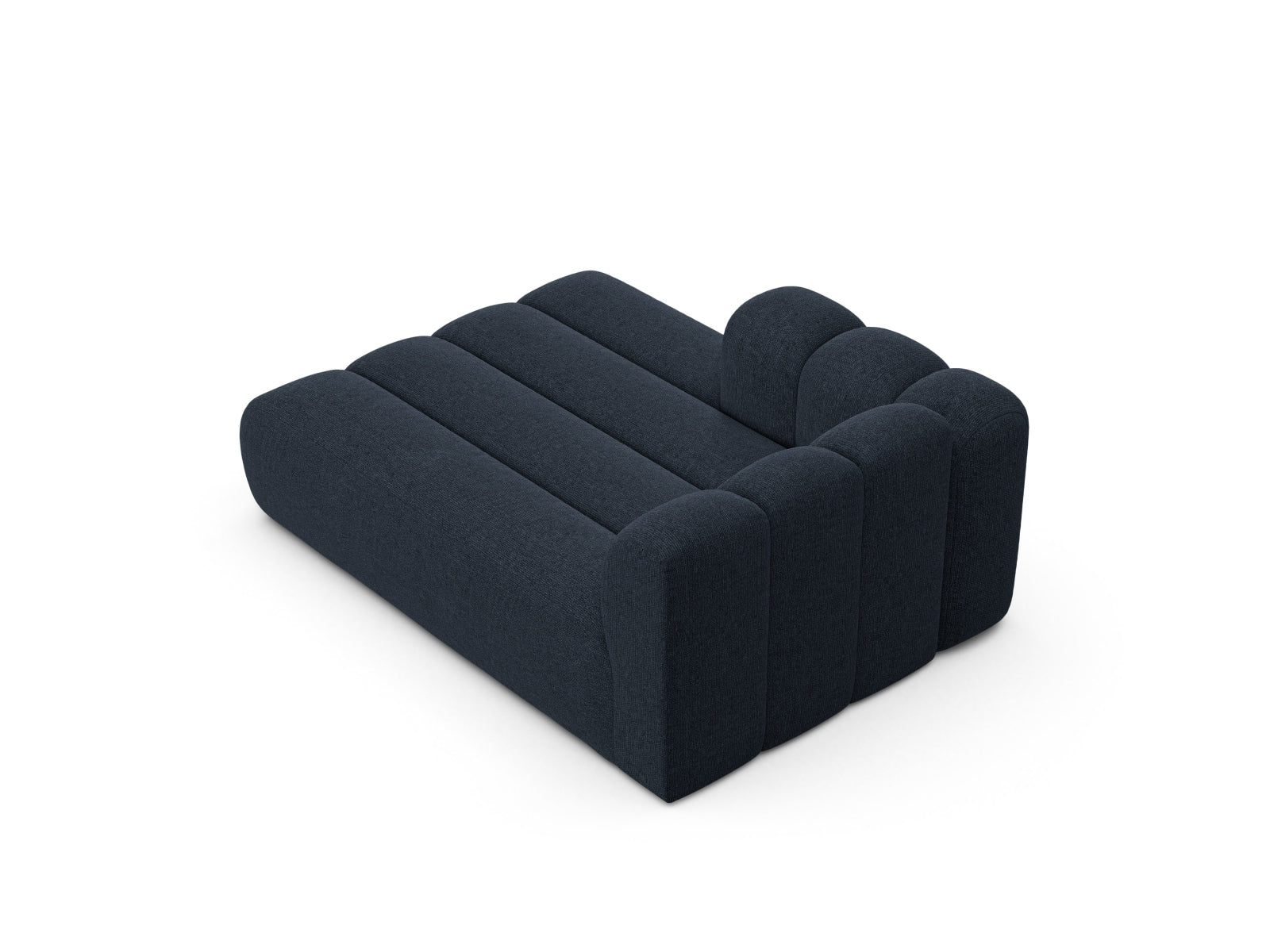 Moderne Lupine Chaise Longue links für zwei Personen in Navy Blue-Eden, perfekt für einladende und stilvolle Wohnbereiche.