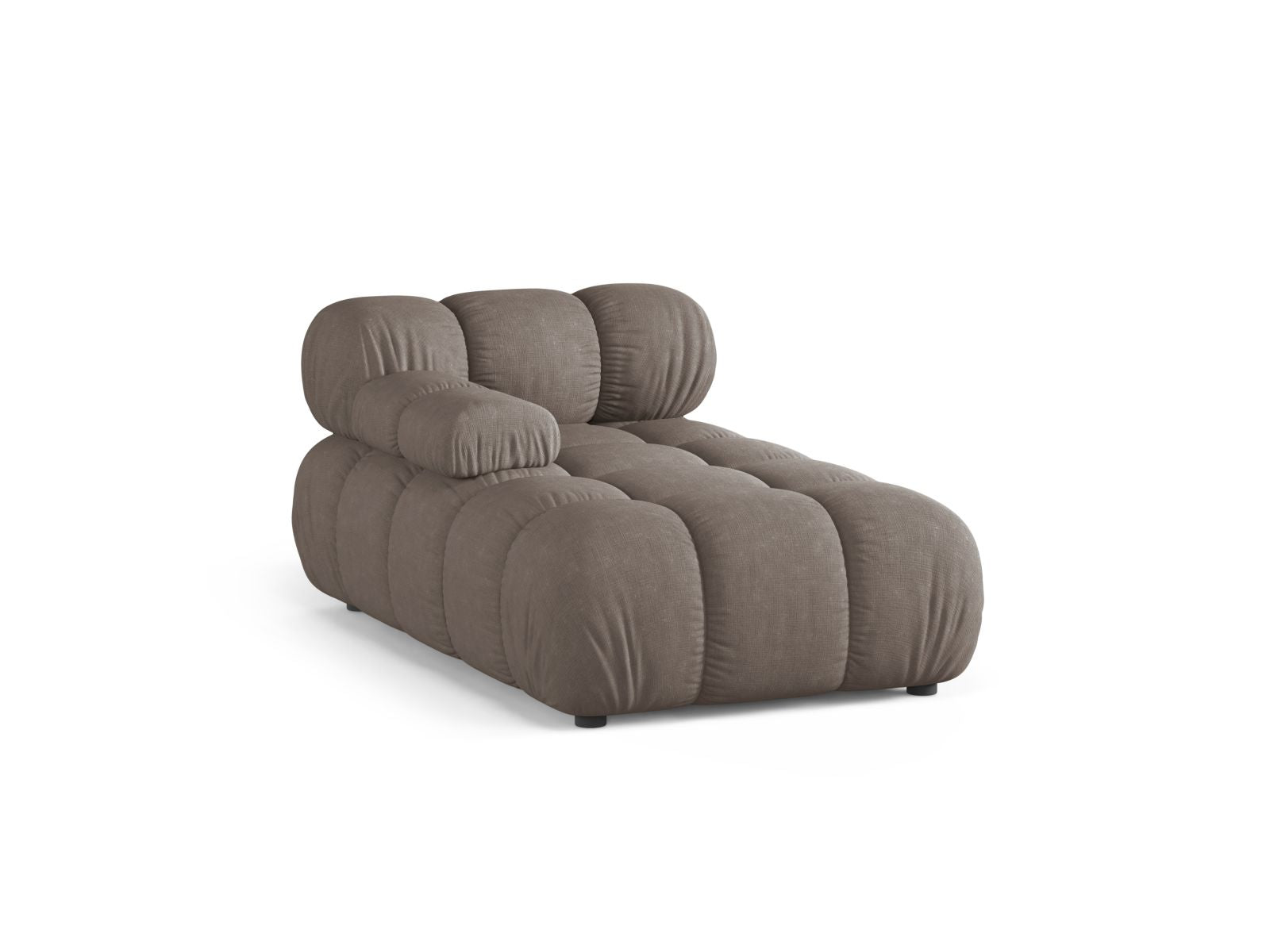 Elegante 1-Sitzer Chaise Longue links Bellis in stilvollem Cappuccino-Liberty, ideal für moderne Wohnräume und vielseitige Sofa-Kombinationen.