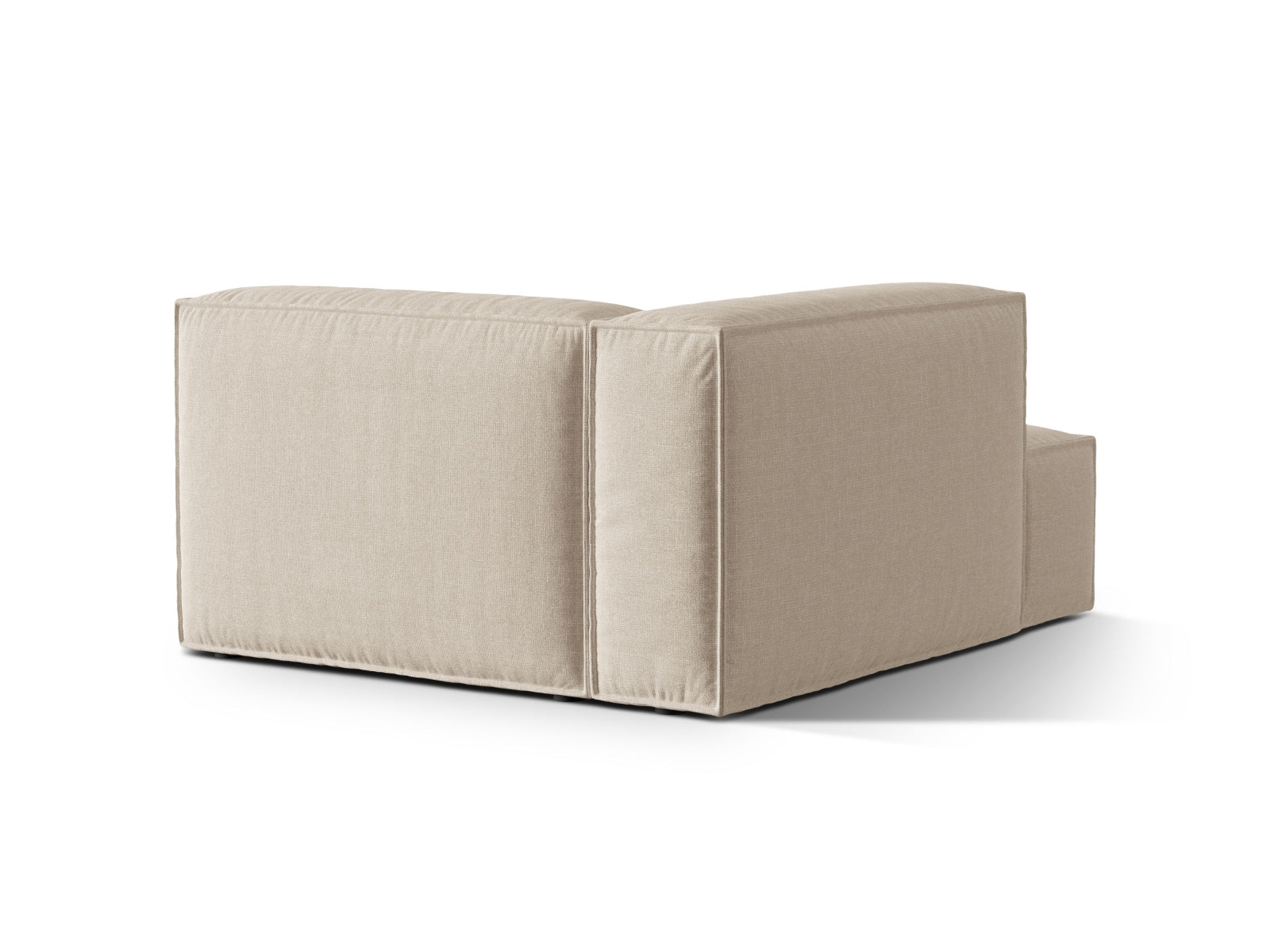 Modulares Sofa 1-Sitzer mit linker Chaise Longue Nuria in sanftem Beige, perfekt für gemütliche Ecken und modernes Wohndesign.