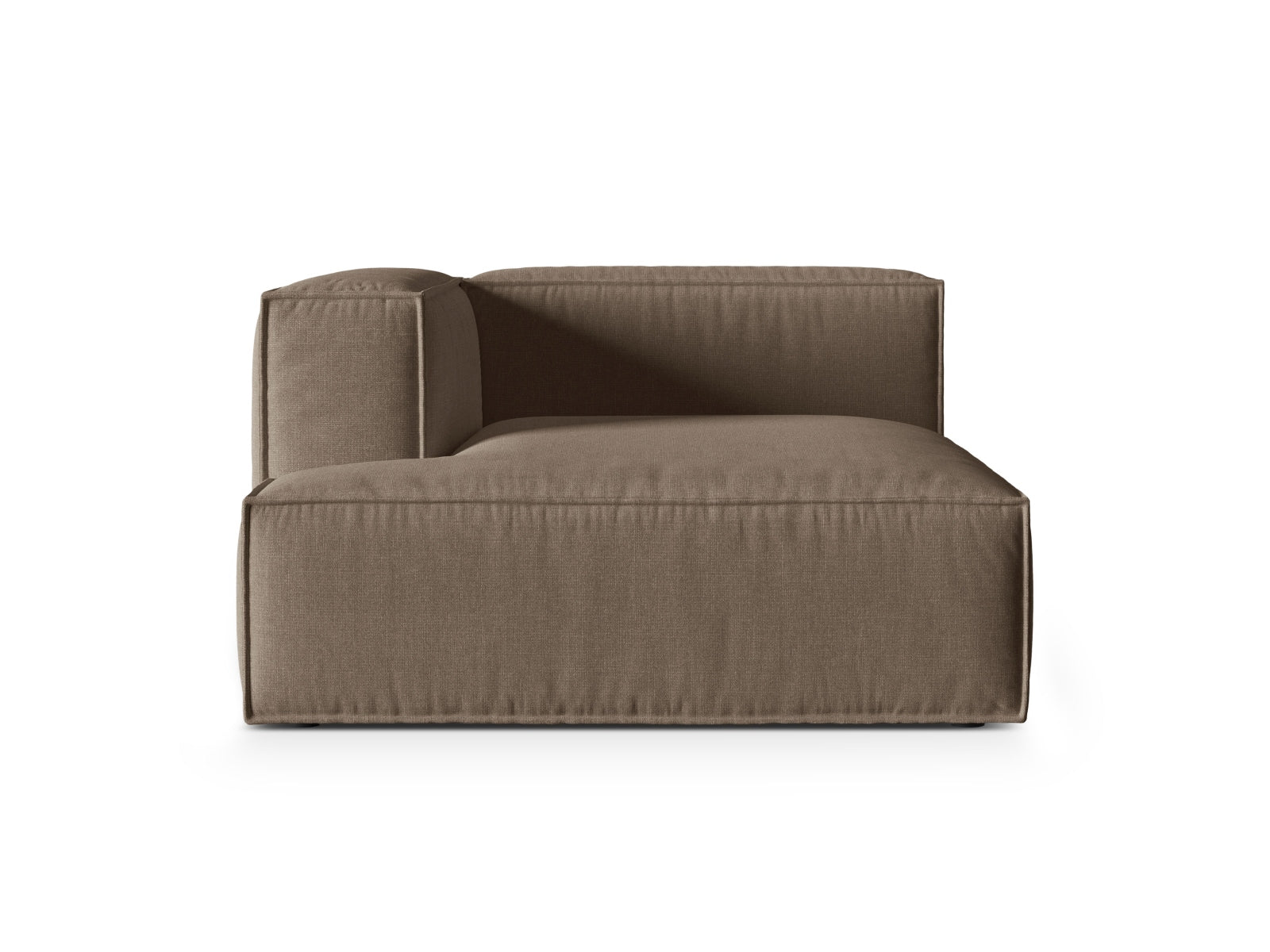 Eleganter 1-Sitzer Chaise Longue Links aus der Nuria-Serie, ideal für entspannte Momente und modernes Wohndesign in warmen Erdtönen.