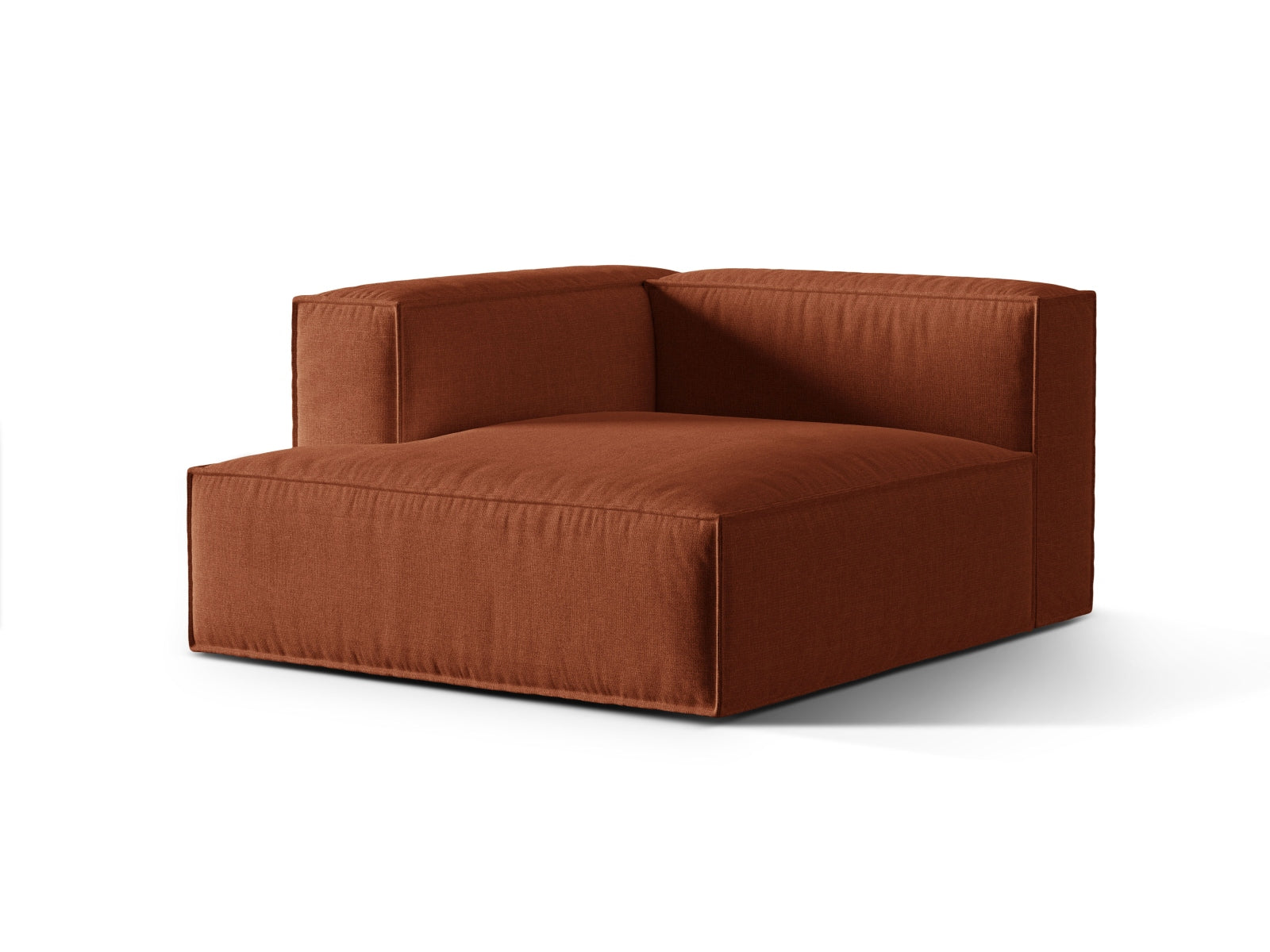 Modulares 1-Sitzer Sofa Chaise Longue Links Nuria in modernem Brick-Liberty, perfekt für kreative und komfortable Wohnräume.