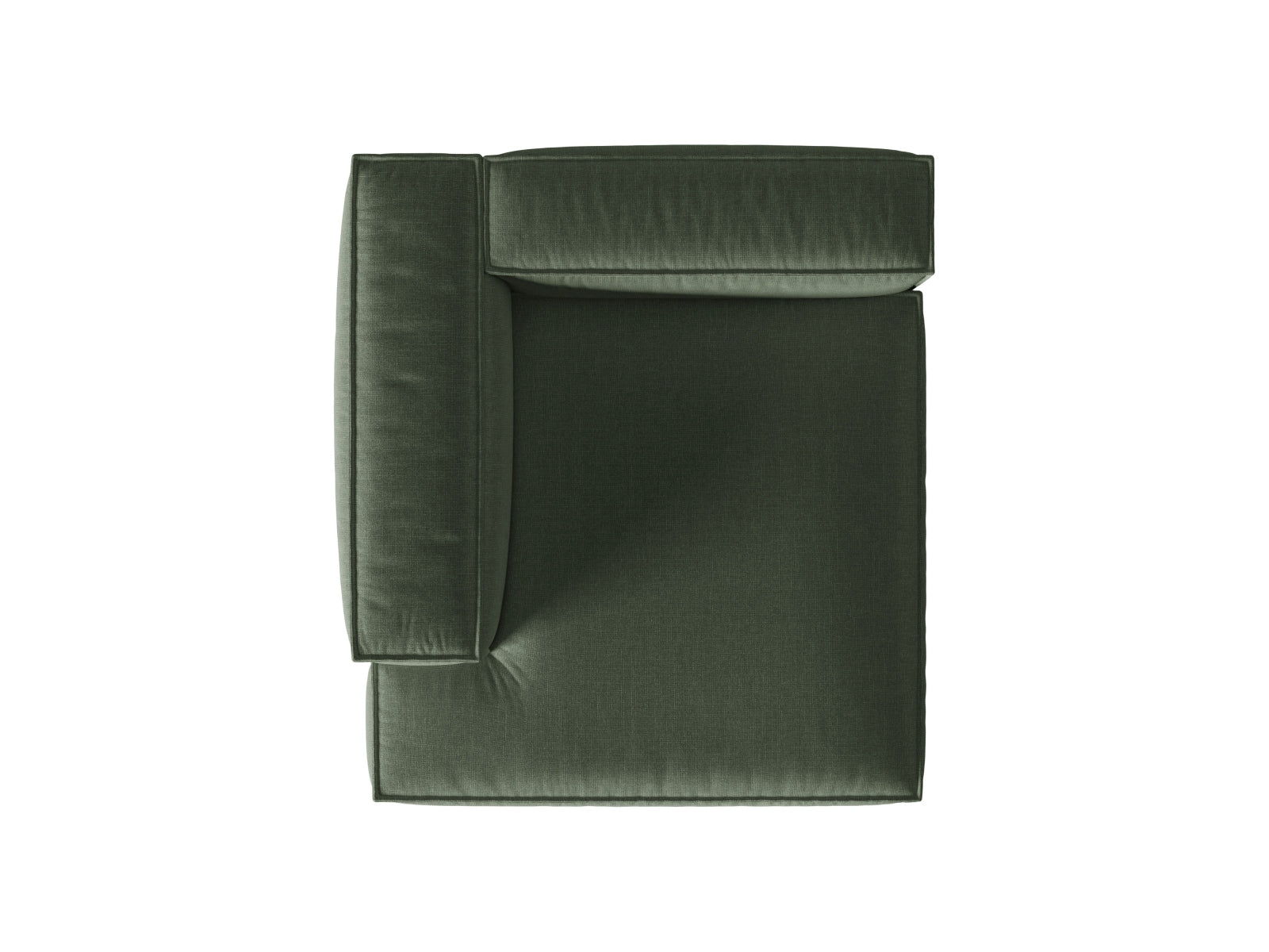 Eleganter 1-Sitzer Chaise Longue links aus der Nuria-Kollektion in stilvollem Moosgrün, ideal für stilvolle Wohnräume und entspannende Momente.